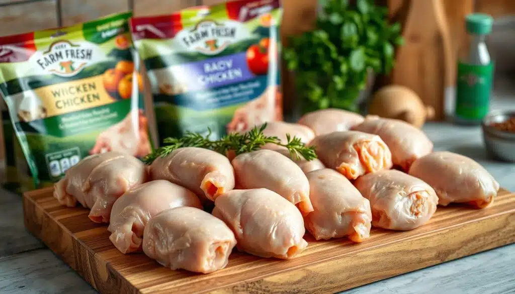 Fresh Raw Chicken Thighs Selection