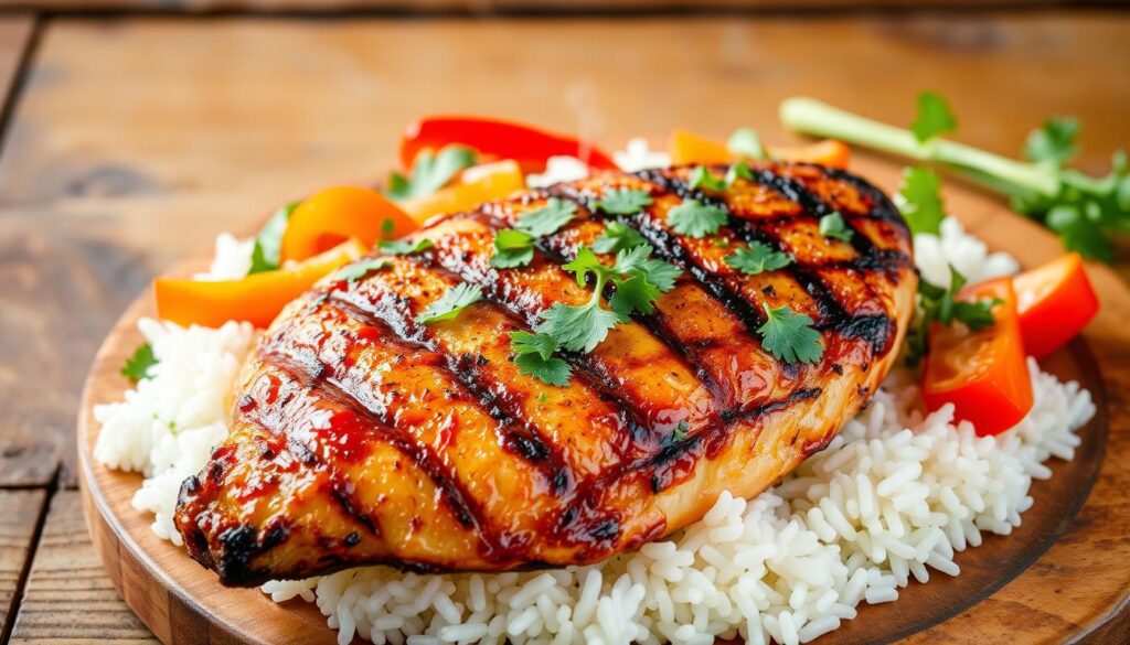 Grilled chicken and rice