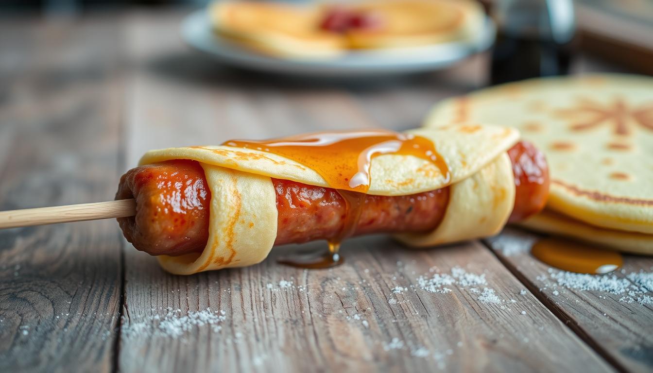 Who invented pancake and sausage on a stick?