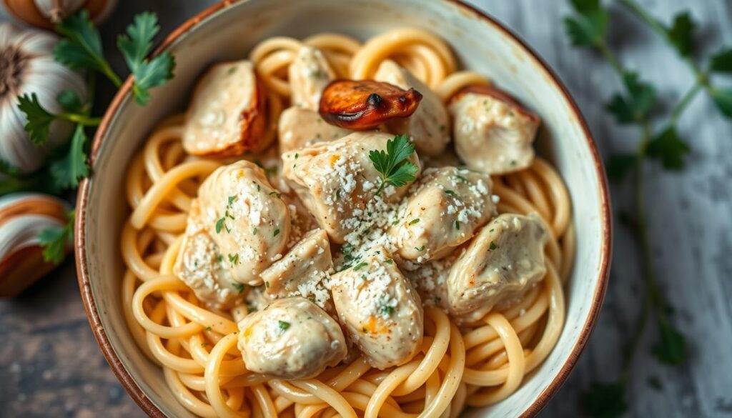 garlic parmesan chicken pasta